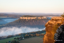 Blick zur Festung Königstein, Lilienstein, Sachsen, Deutschland, 08.09.2020 © by akkifoto.de