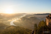 Sonnenflut im Elbtal, Lilienstein, Sachsen, Deutschland, 08.09.2020 © by akkifoto.de