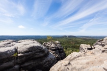 Blick auf den Pfaffenstein, Gohrischstein, Sachsen, Deutschland, 08.09.2020 © by akkifoto.de